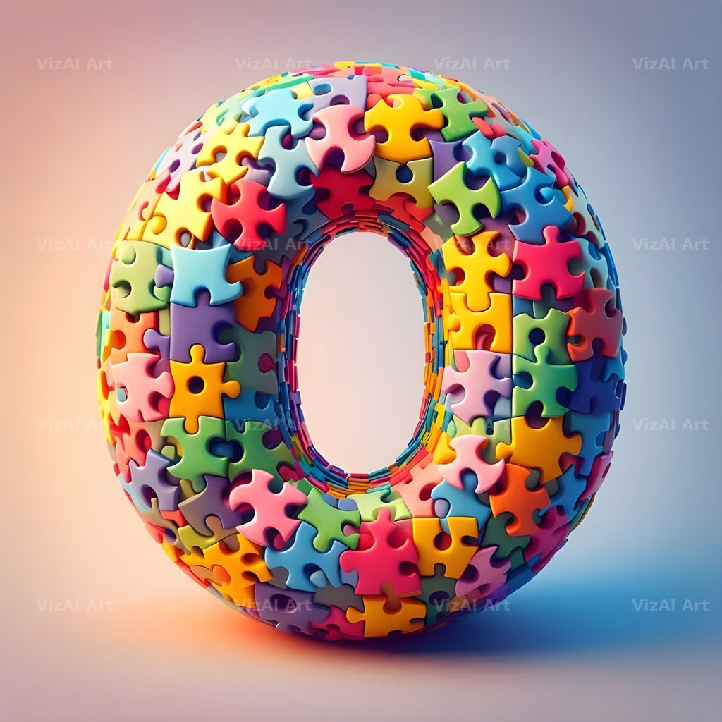Jigsaw Puzzle Piece alphabet letter O