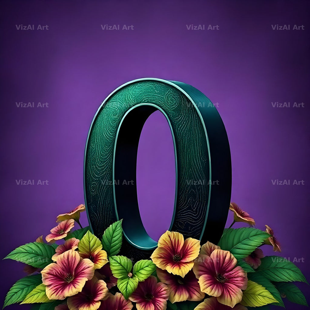 Jungle Flower Vine alphabet letter O
