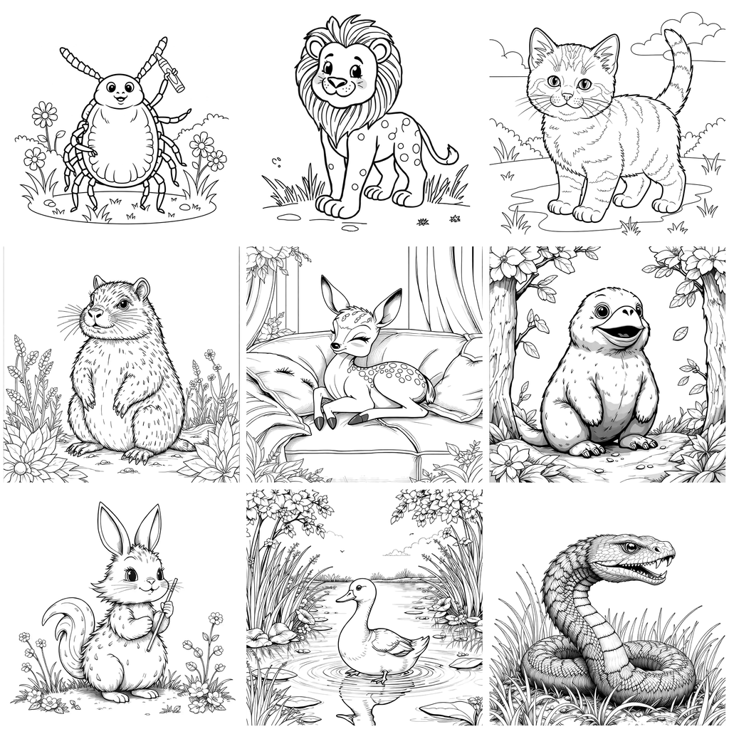 Animal Coloring Pages — preview grid