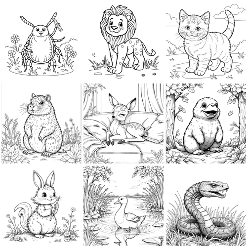 Animal Coloring Pages — preview grid
