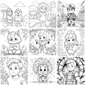 Cute Kids & Characters Coloring Pages — preview grid