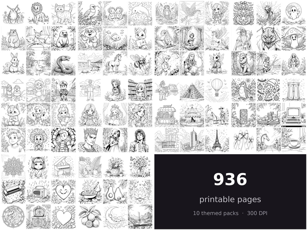 Complete Colouring Collection — 936 printable pages