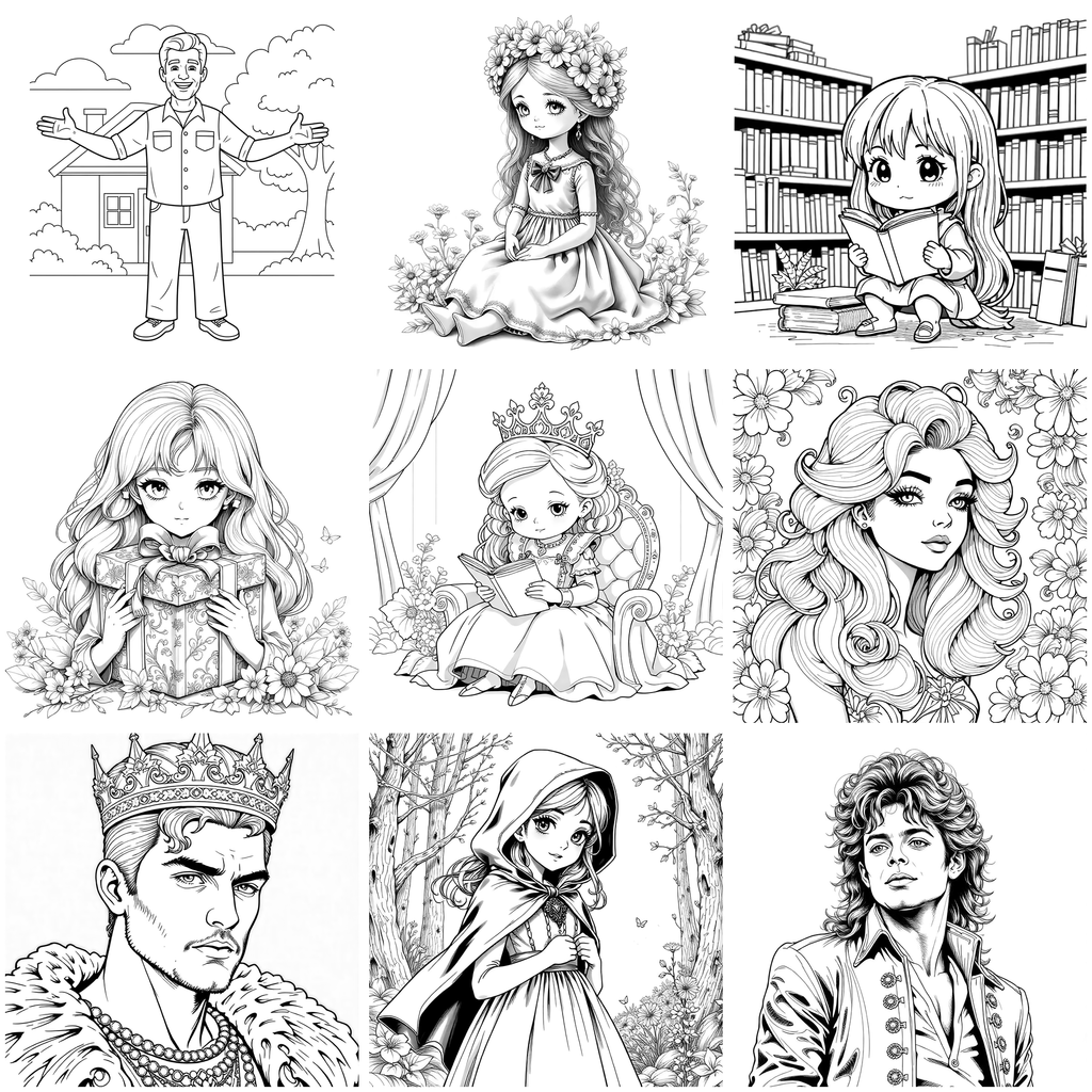 Portraits & People Coloring Pages — preview grid