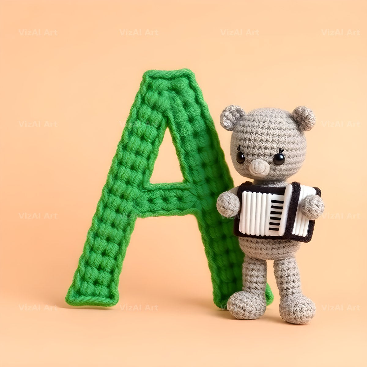 Knitted Wool Toy alphabet letter A