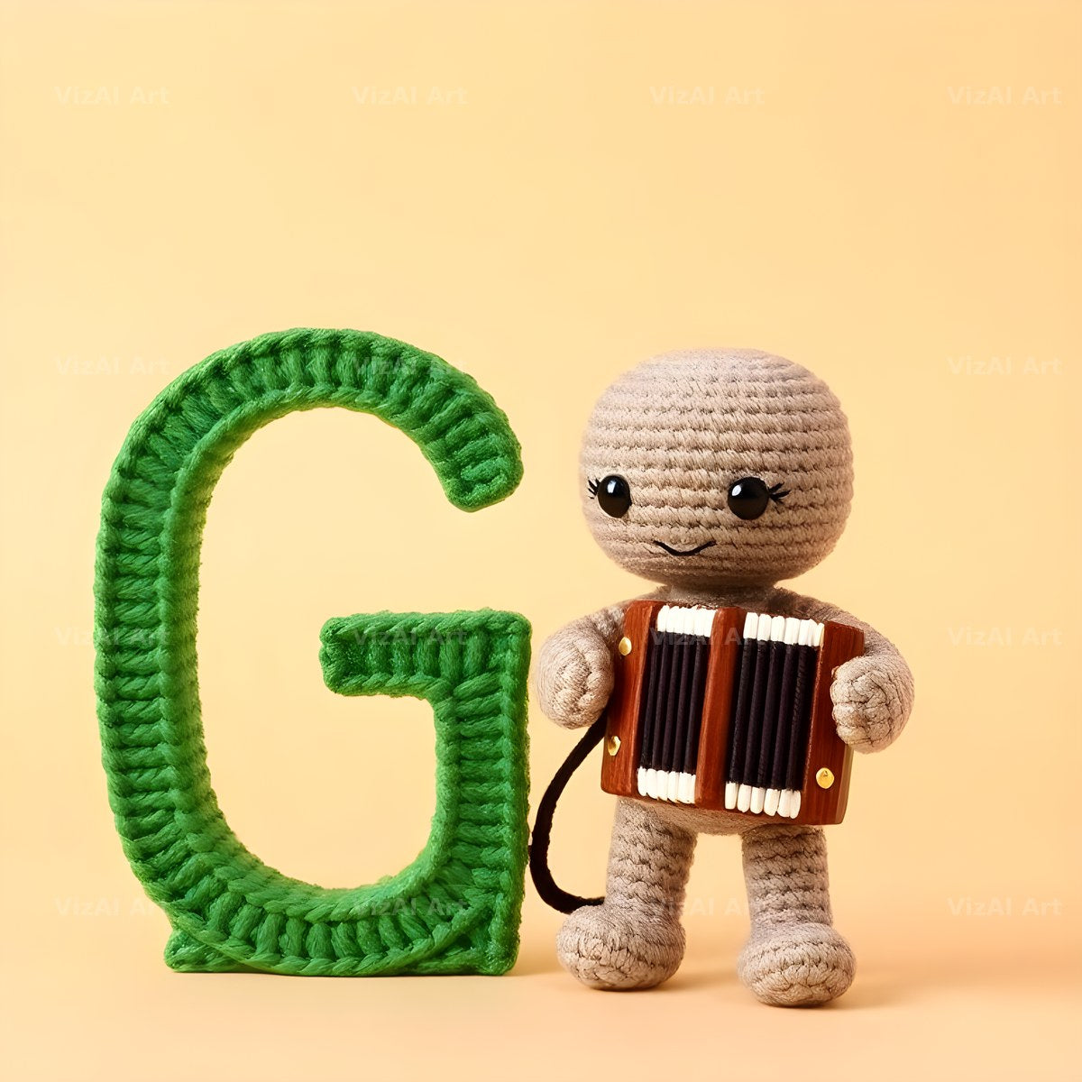 Knitted Wool Toy alphabet letter G