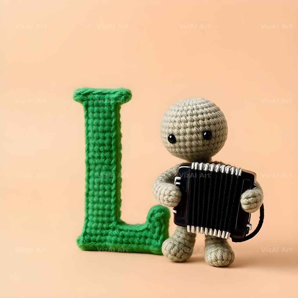 Knitted Wool Toy alphabet letter L