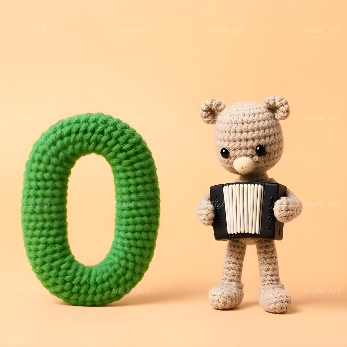 Knitted Wool Toy alphabet letter O