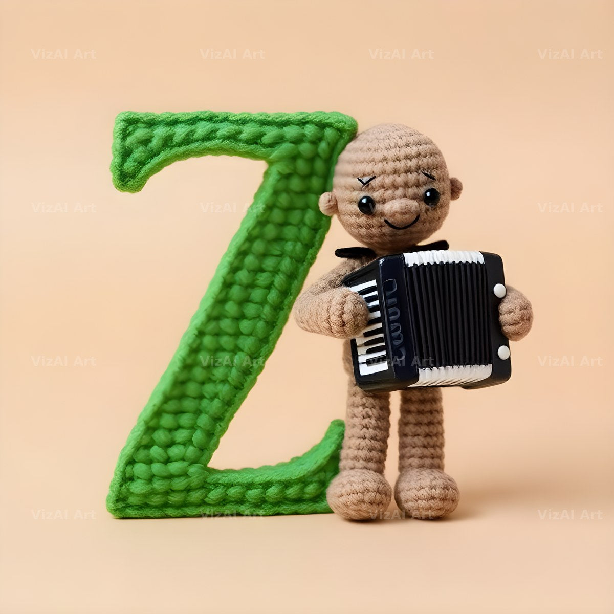 Knitted Wool Toy alphabet letter Z