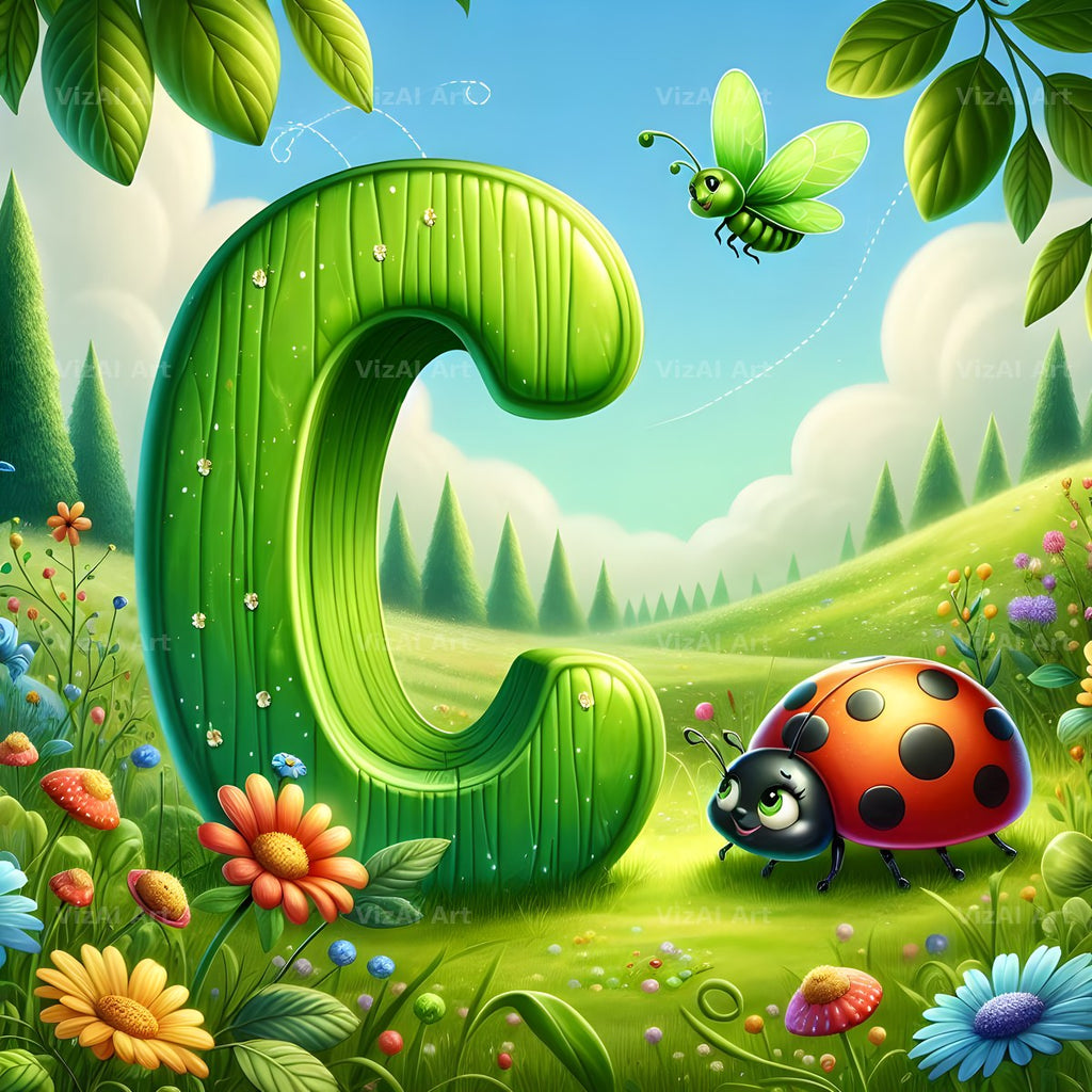 Ladybird Meadow Day alphabet letter C
