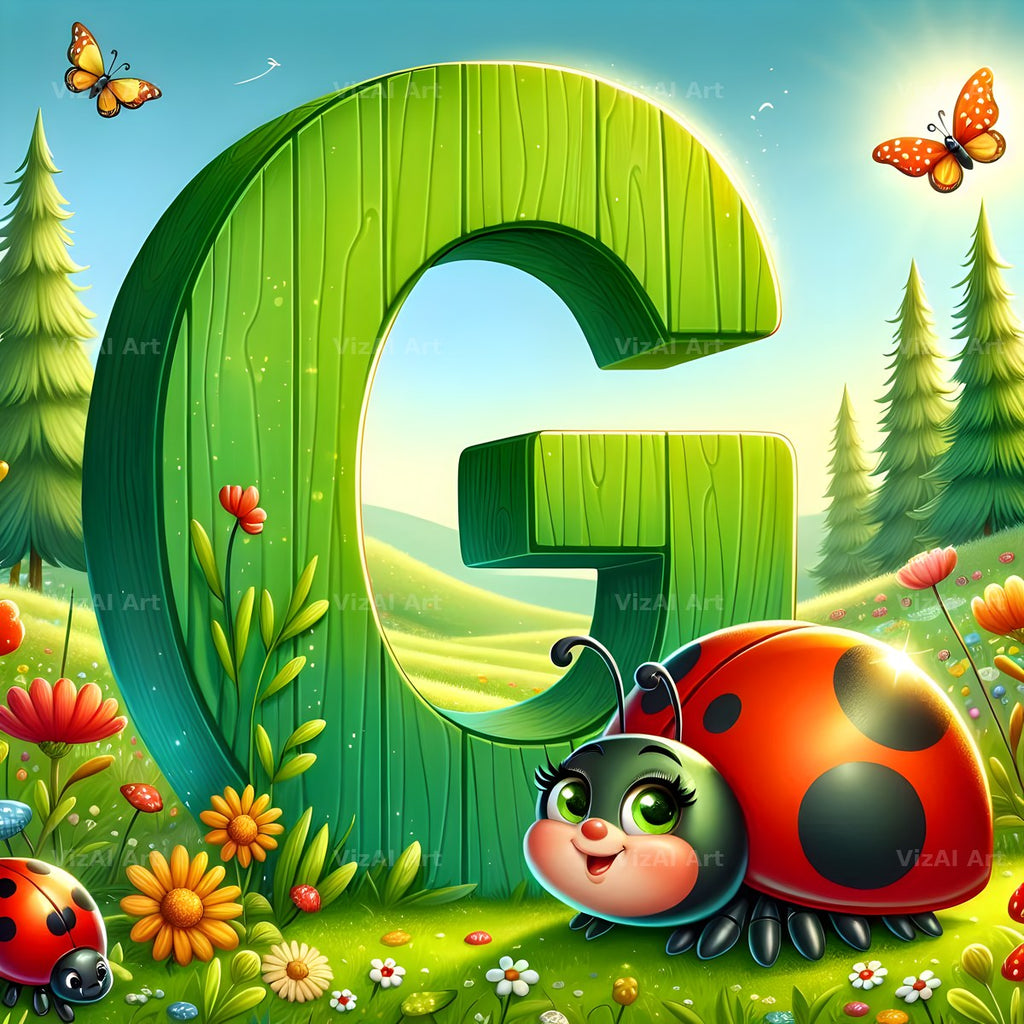 Ladybird Meadow Day alphabet letter G