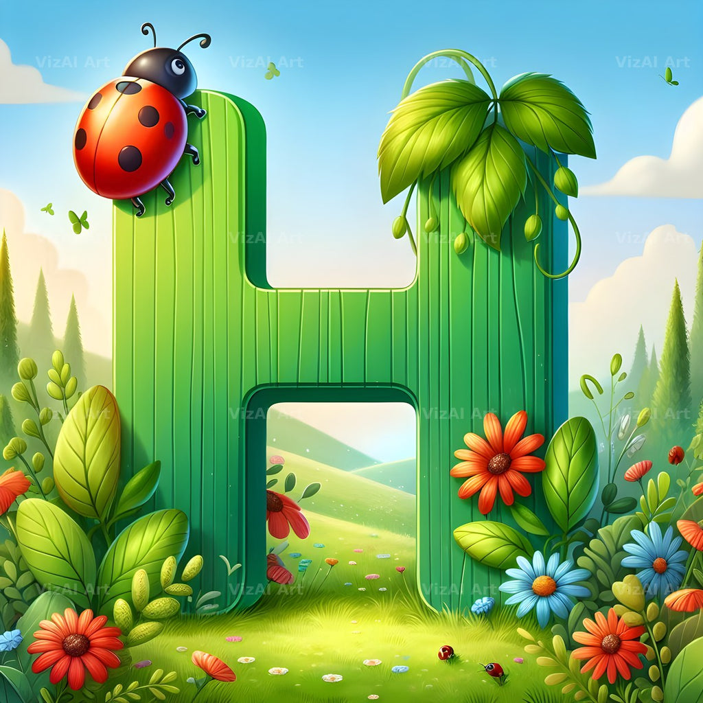 Ladybird Meadow Day alphabet letter H
