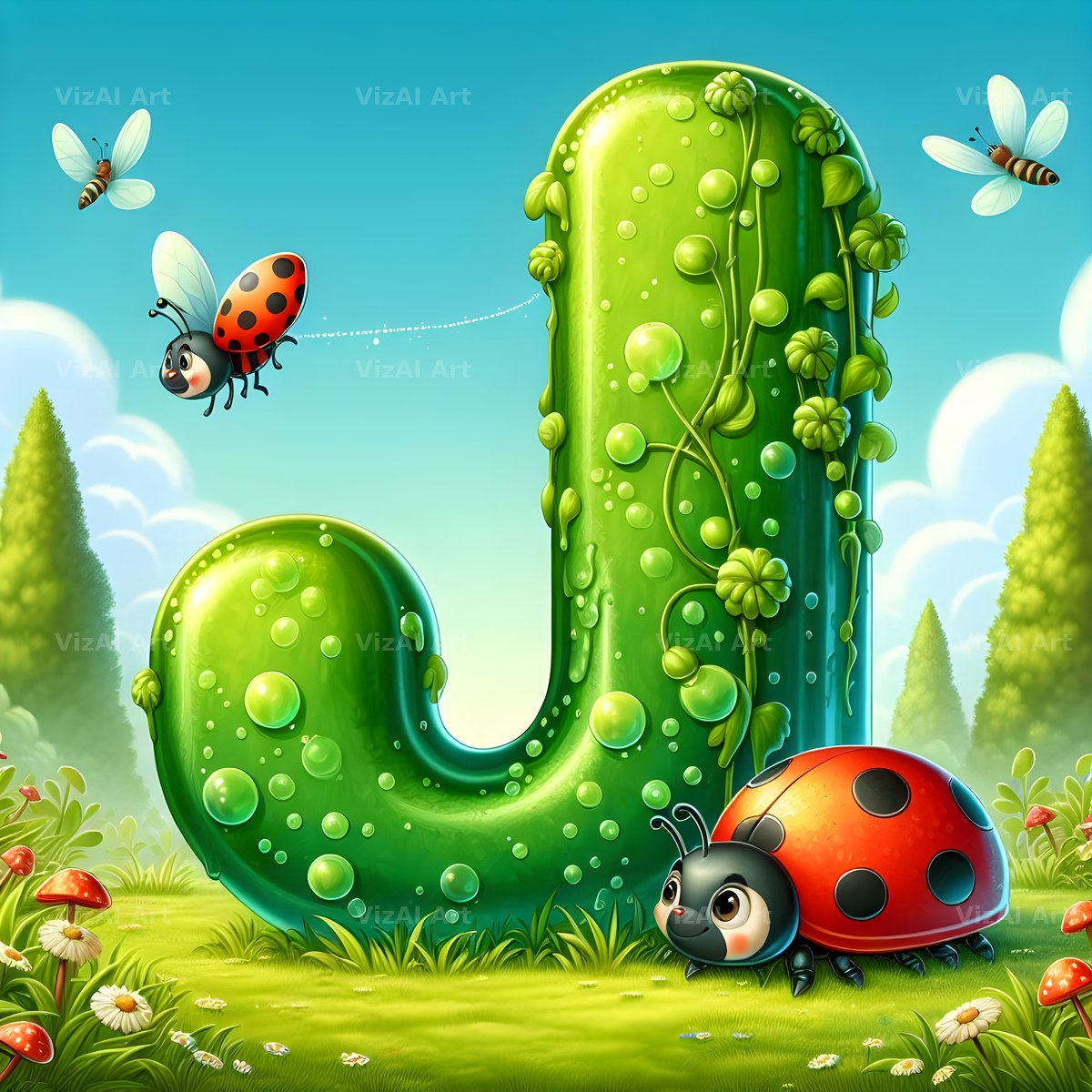 Ladybird Meadow Day alphabet letter J