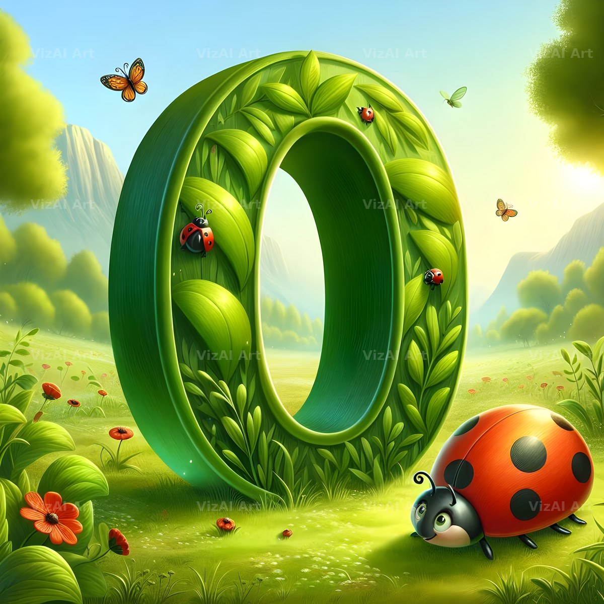 Ladybird Meadow Day alphabet letter O