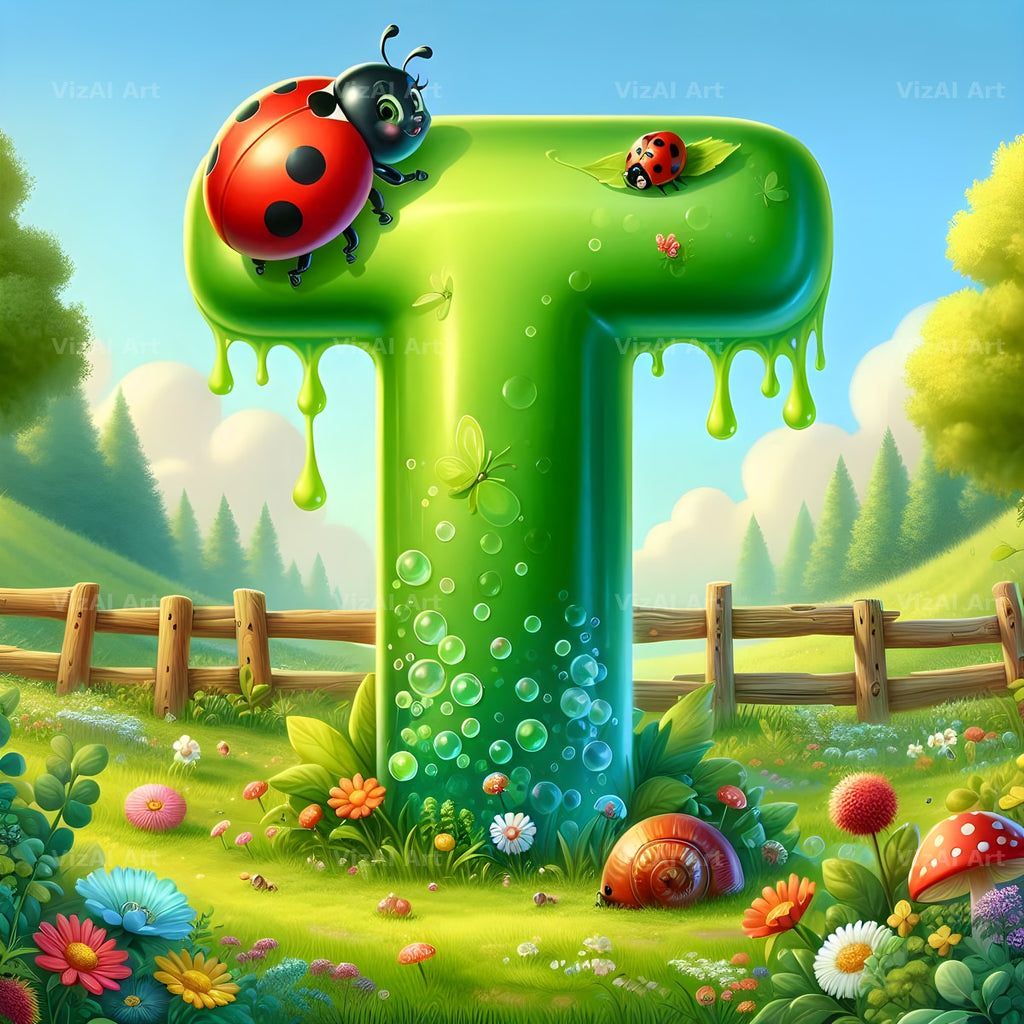 Ladybird Meadow Day alphabet letter T