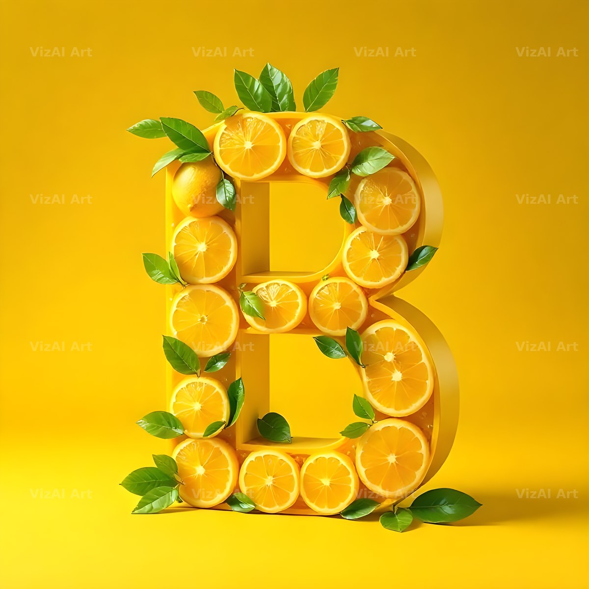 Lemon Slice alphabet letter B