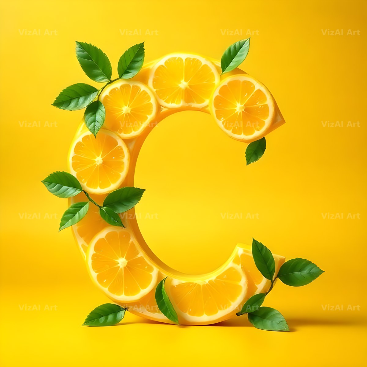 Lemon Slice alphabet letter C