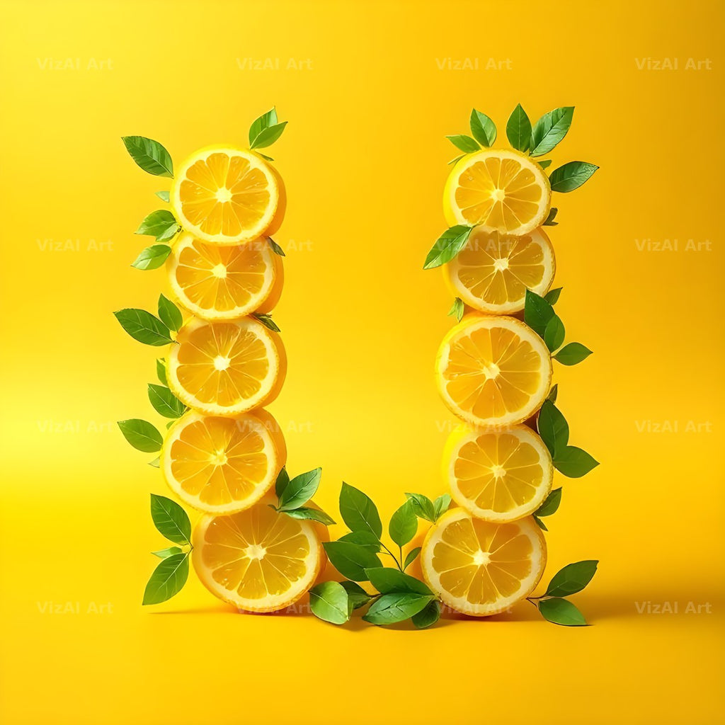 Lemon Slice alphabet letter U