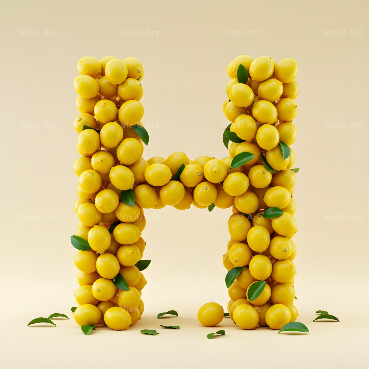 Lemon Grove Zest alphabet letter H