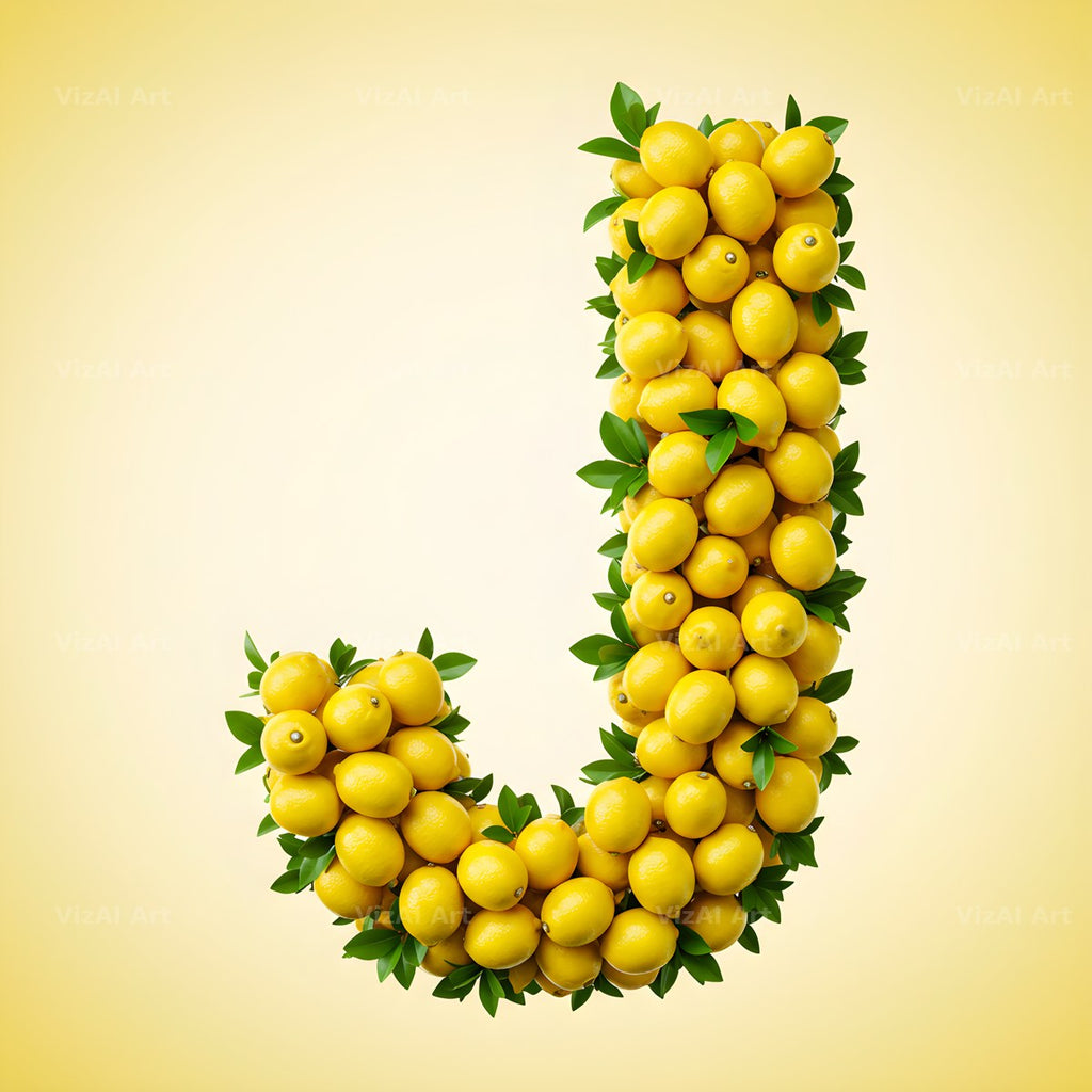 Lemon Grove Zest alphabet letter J