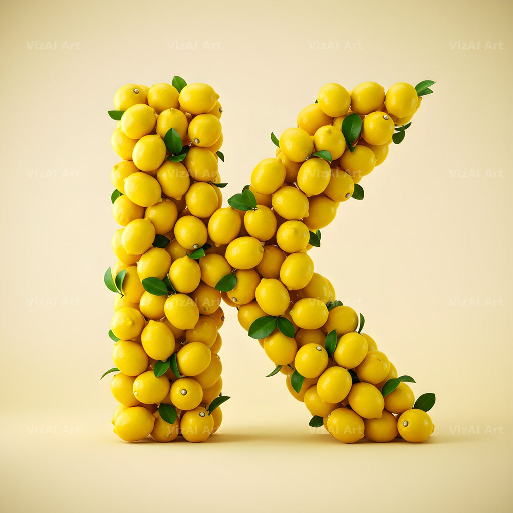 Lemon Grove Zest alphabet letter K