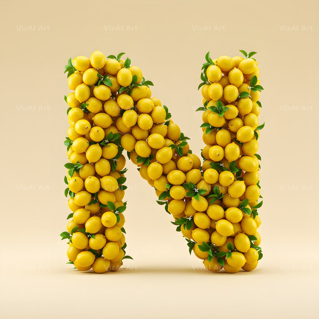 Lemon Grove Zest alphabet letter N