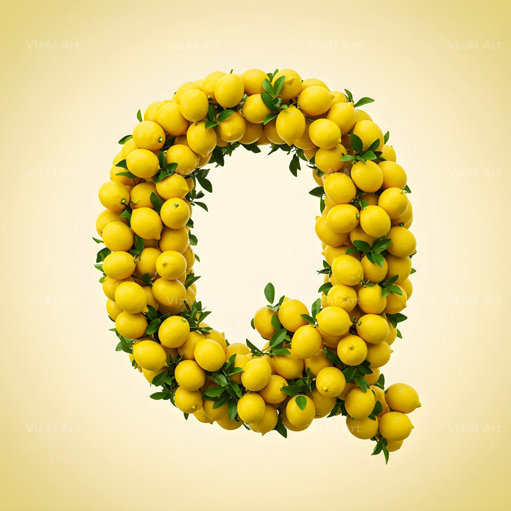 Lemon Grove Zest alphabet letter Q