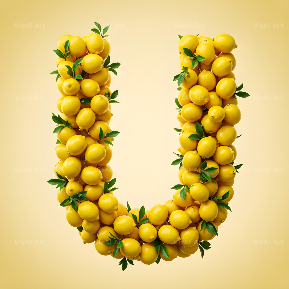 Lemon Grove Zest alphabet letter U