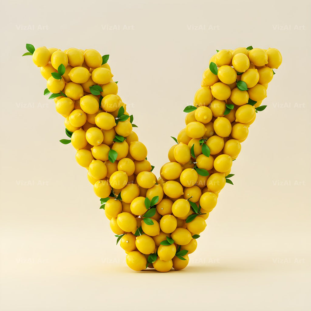 Lemon Grove Zest alphabet letter V