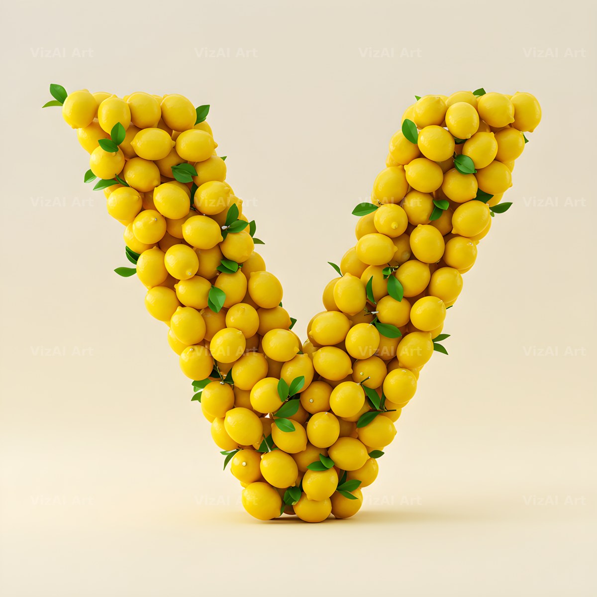 Lemon Grove Zest alphabet letter V