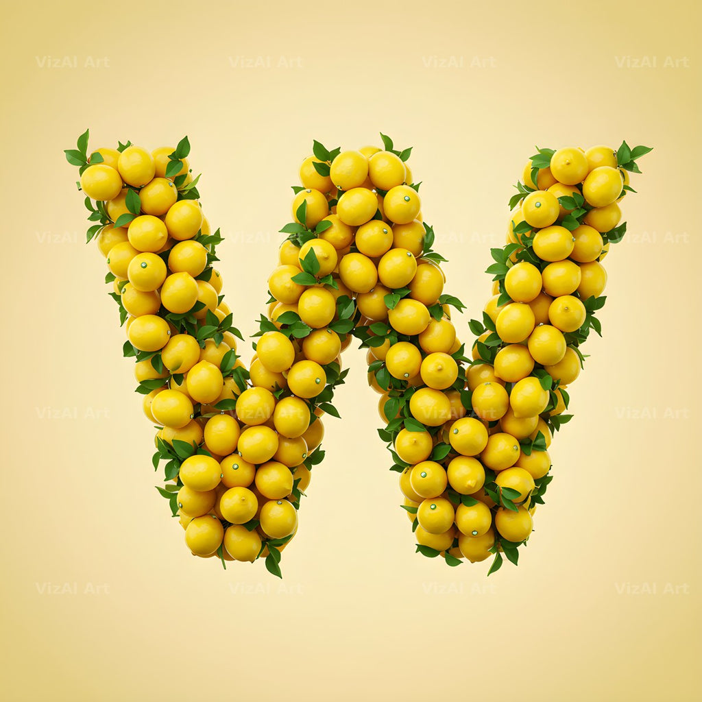 Lemon Grove Zest alphabet letter W