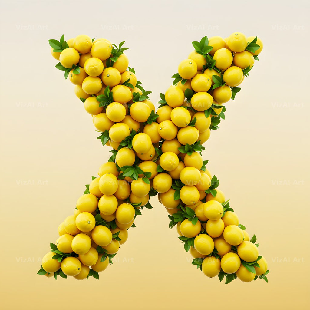 Lemon Grove Zest alphabet letter X
