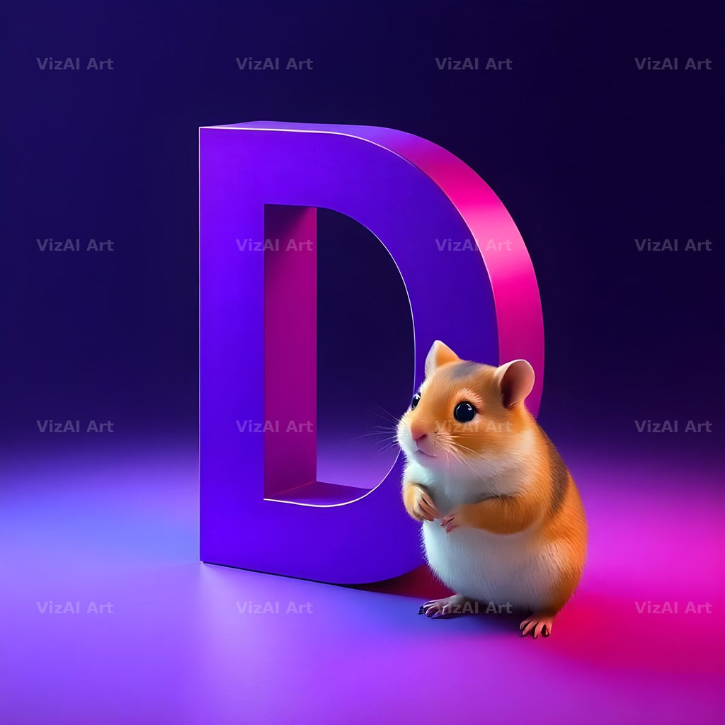 Little Hamster alphabet letter D