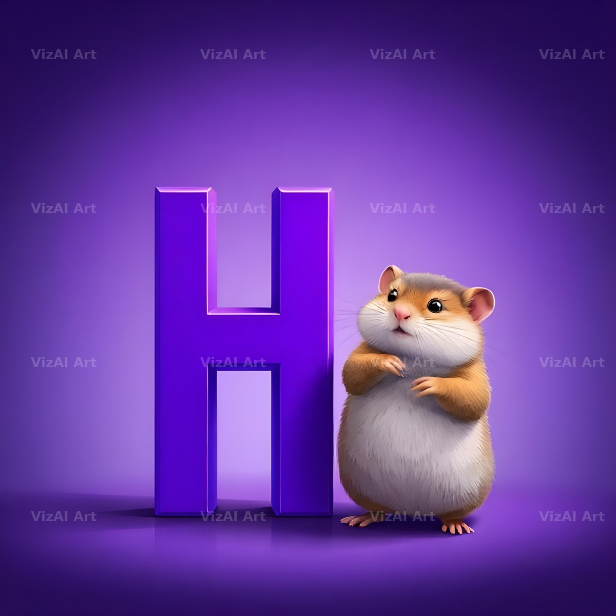 Little Hamster alphabet letter H