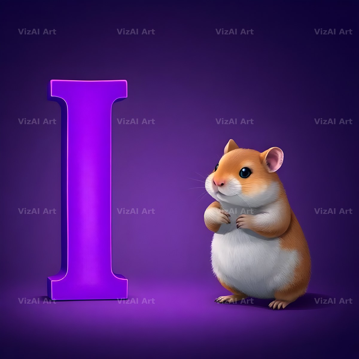 Little Hamster alphabet letter I