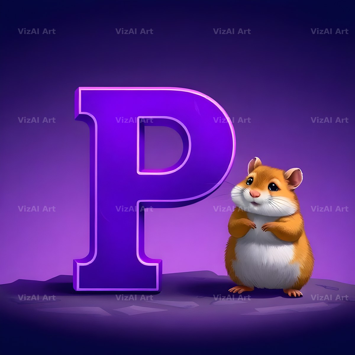 Little Hamster alphabet letter P
