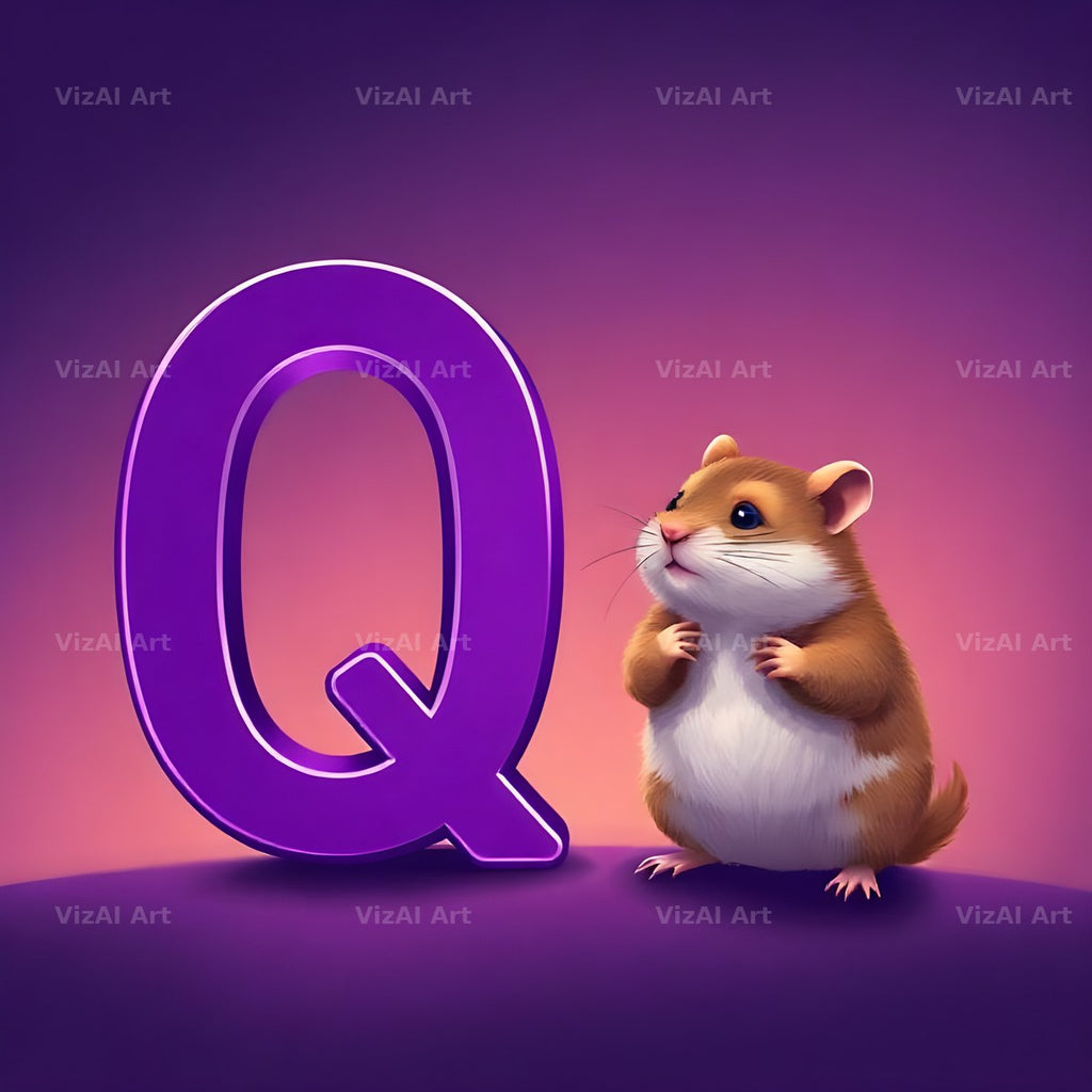 Little Hamster alphabet letter Q