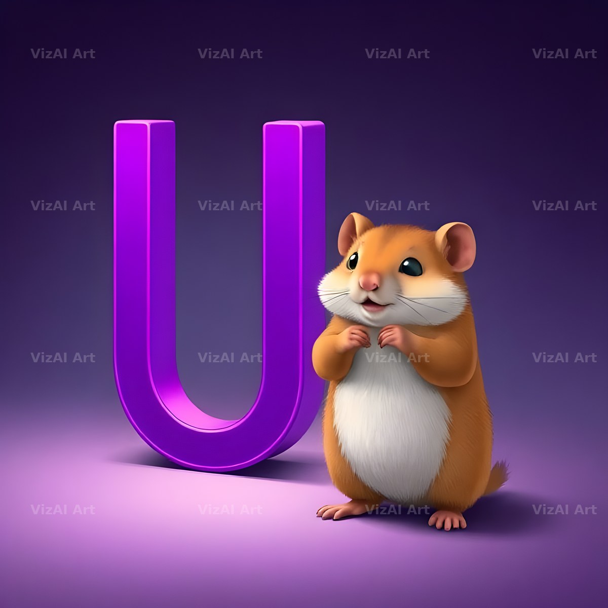Little Hamster alphabet letter U