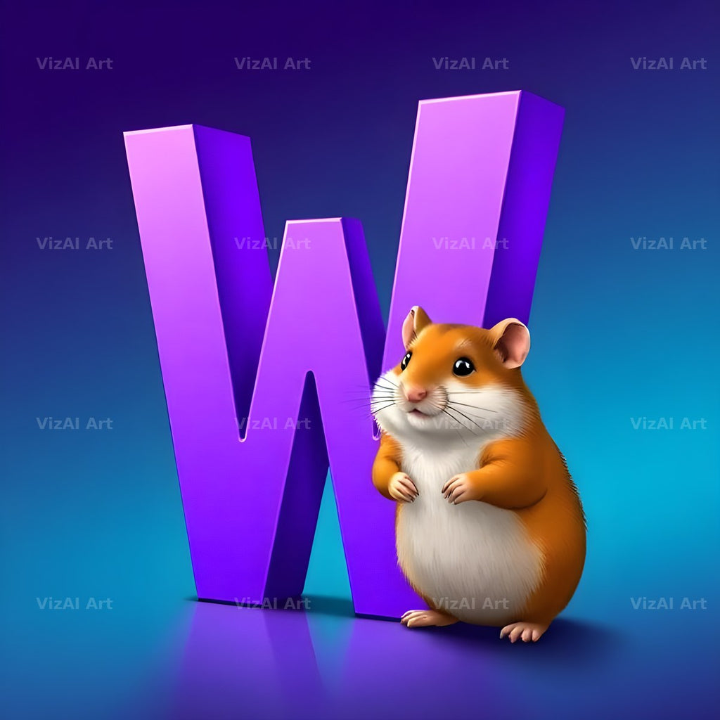 Little Hamster alphabet letter W