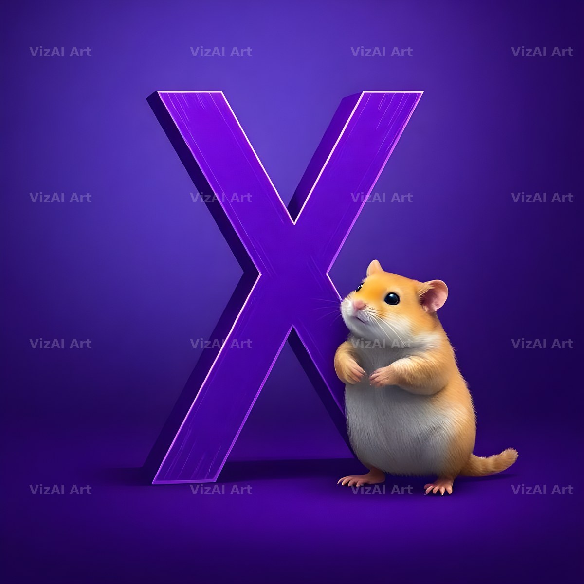 Little Hamster alphabet letter X