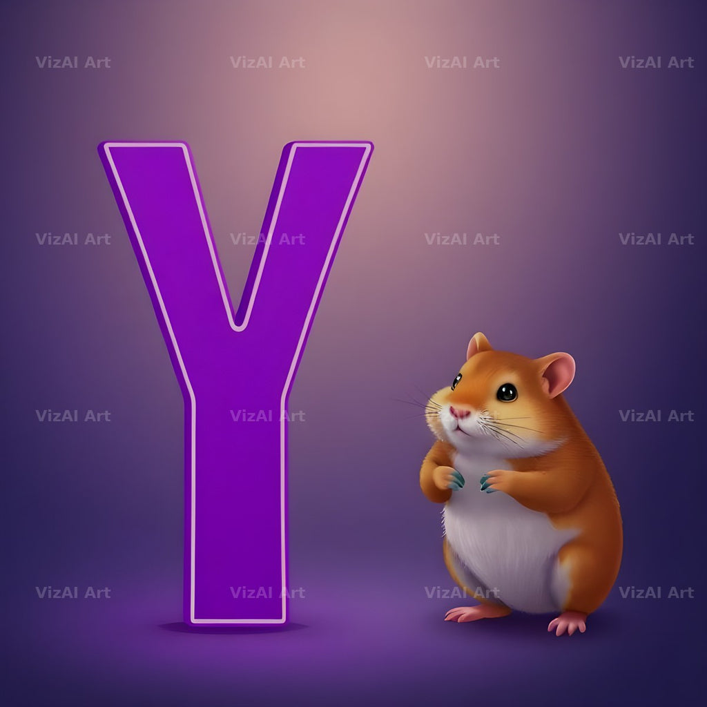 Little Hamster alphabet letter Y