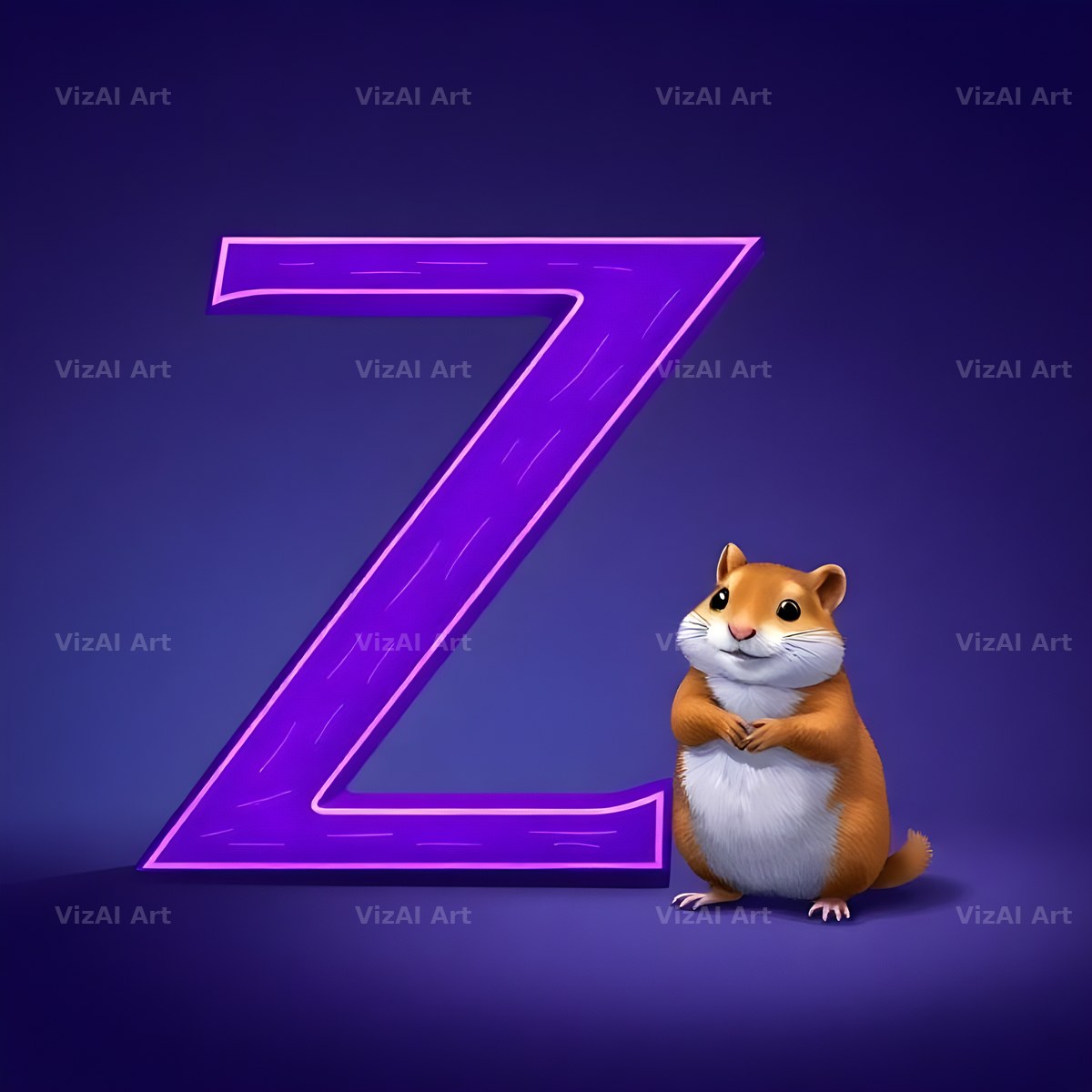 Little Hamster alphabet letter Z