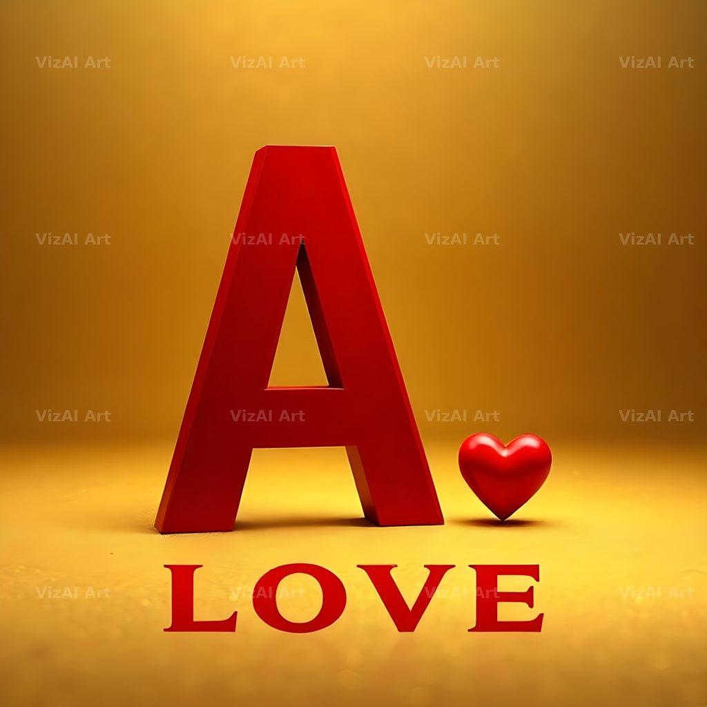 Love Letter Gold alphabet letter A