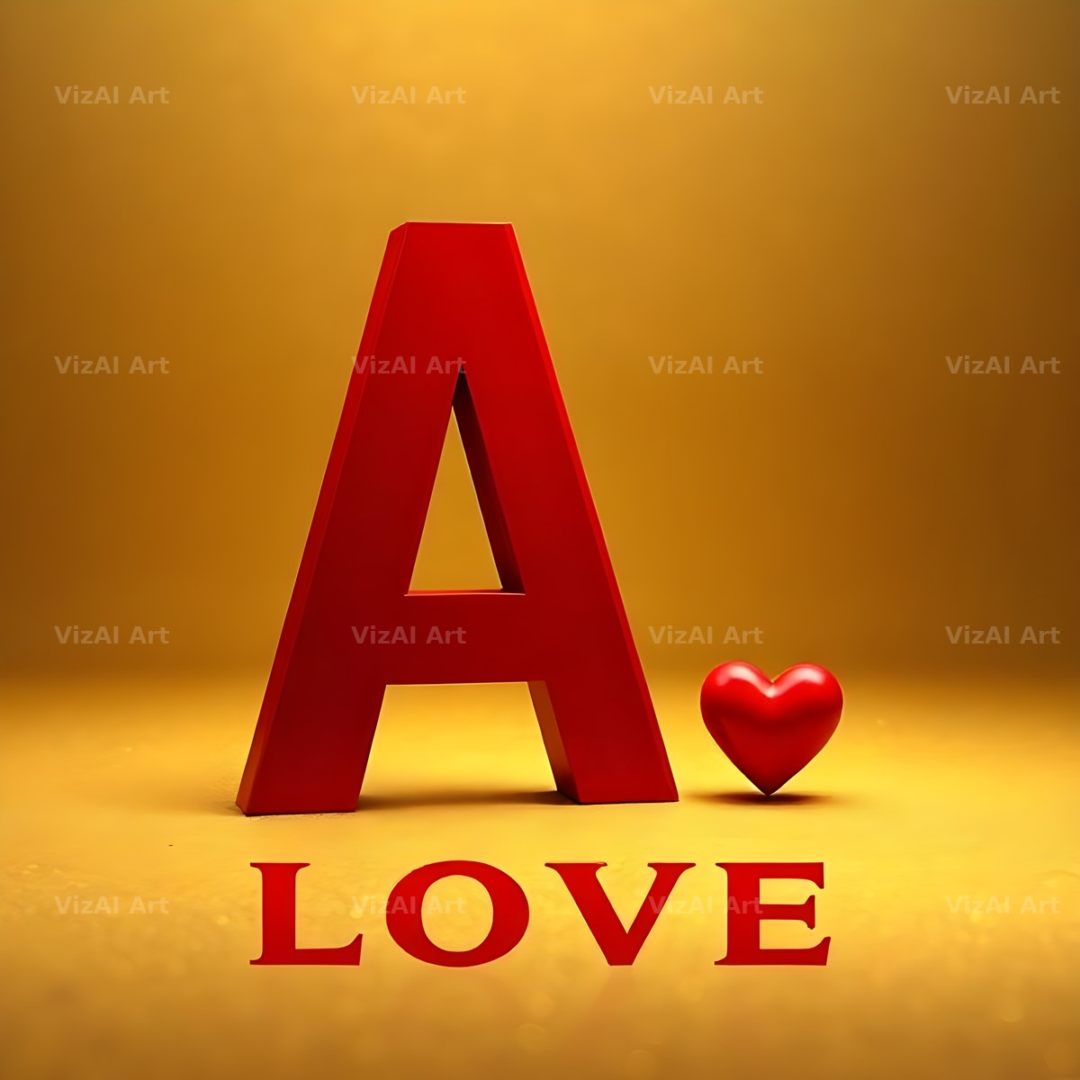 Love Letter Gold alphabet letter A