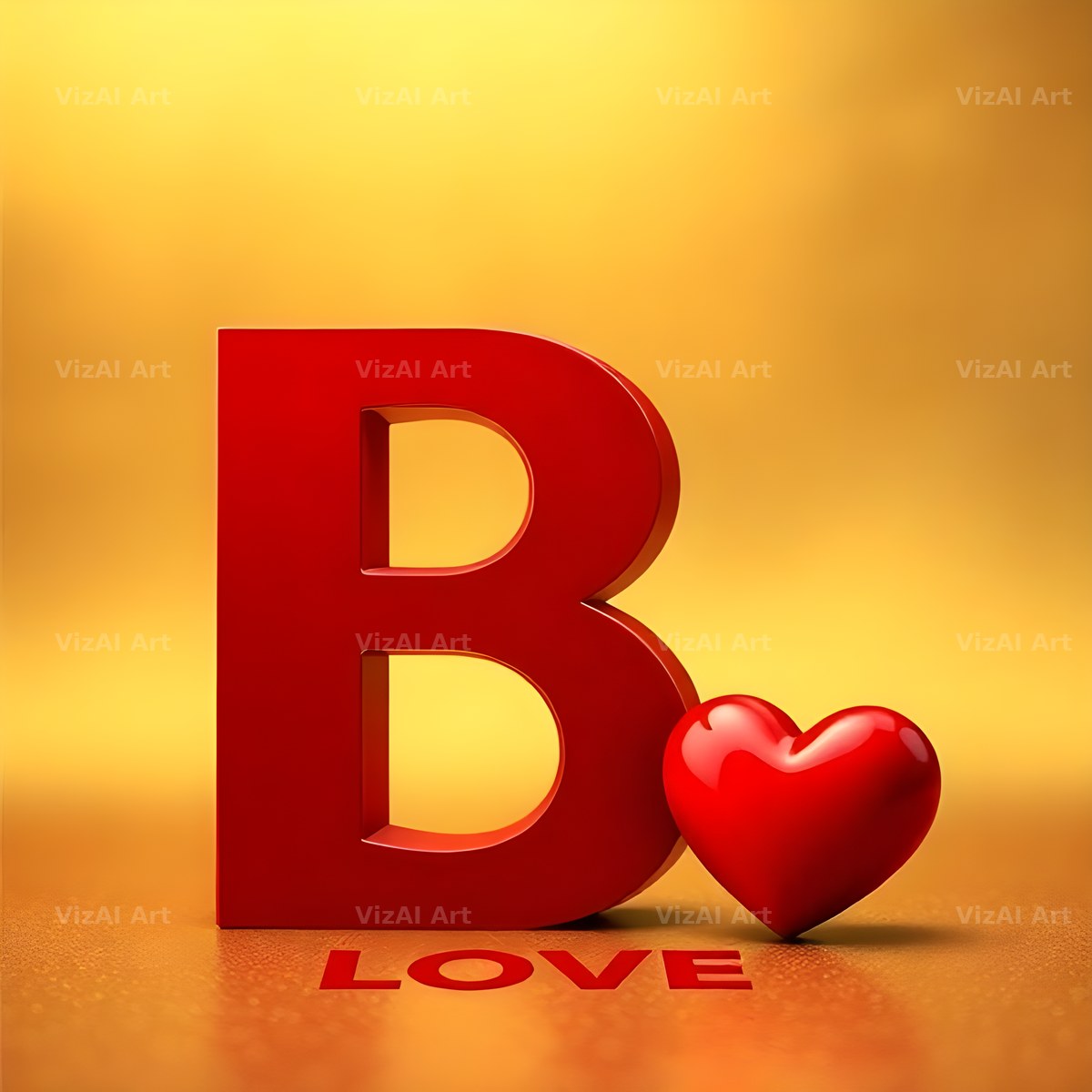 Love Letter Gold alphabet letter B