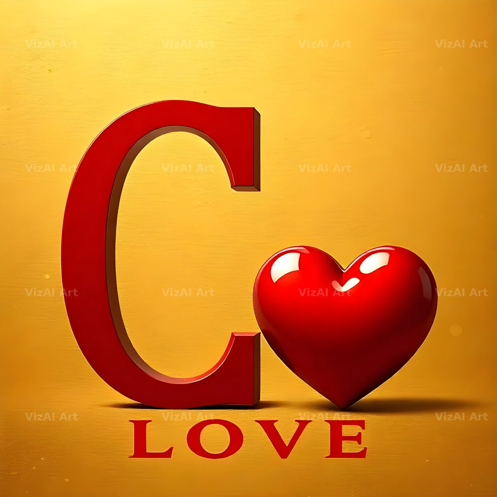Love Letter Gold alphabet letter C