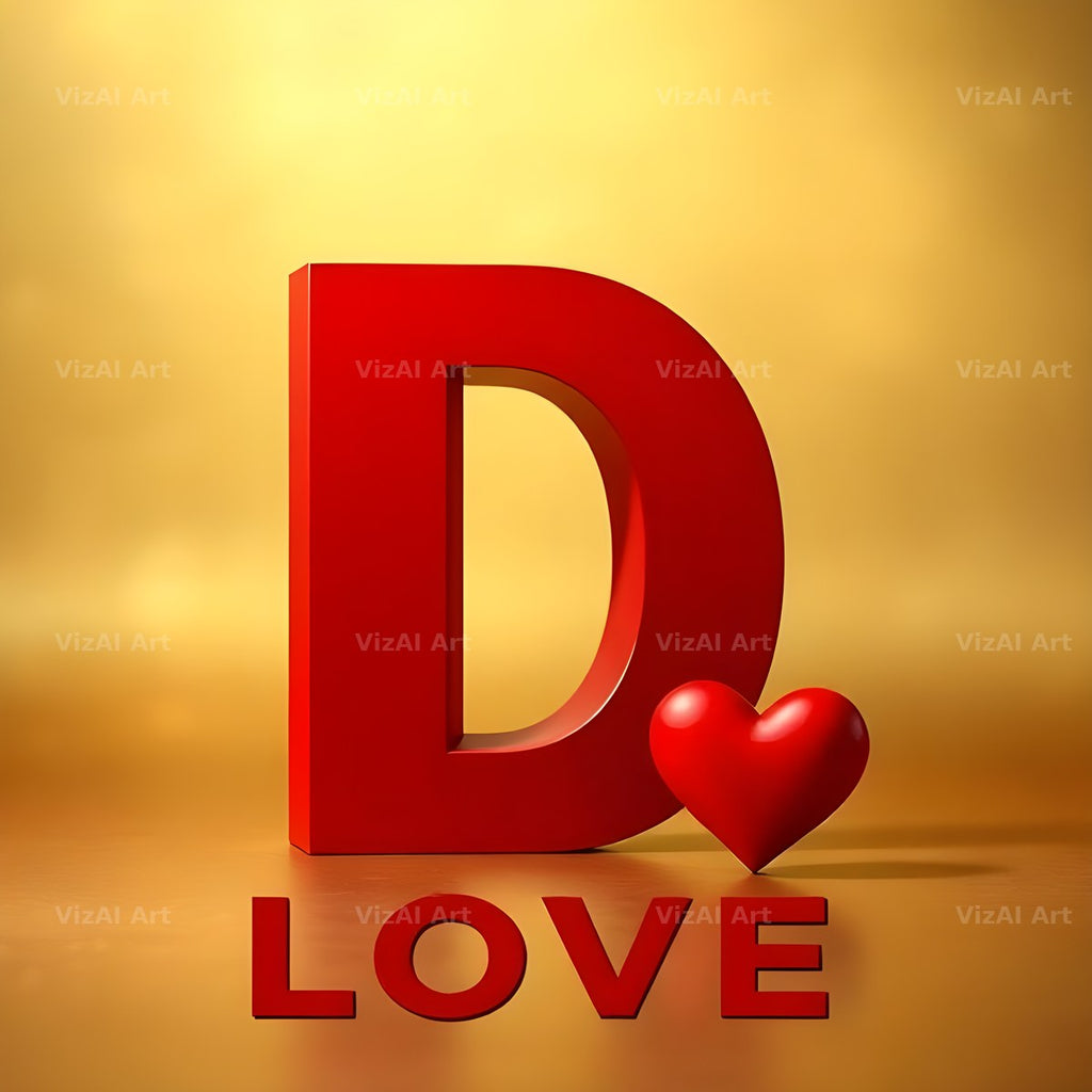 Love Letter Gold alphabet letter D