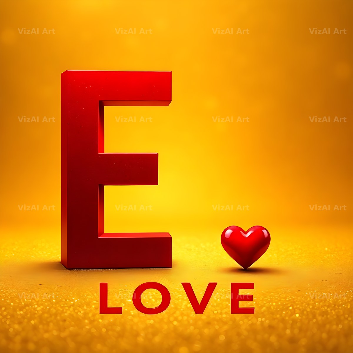 Love Letter Gold alphabet letter E