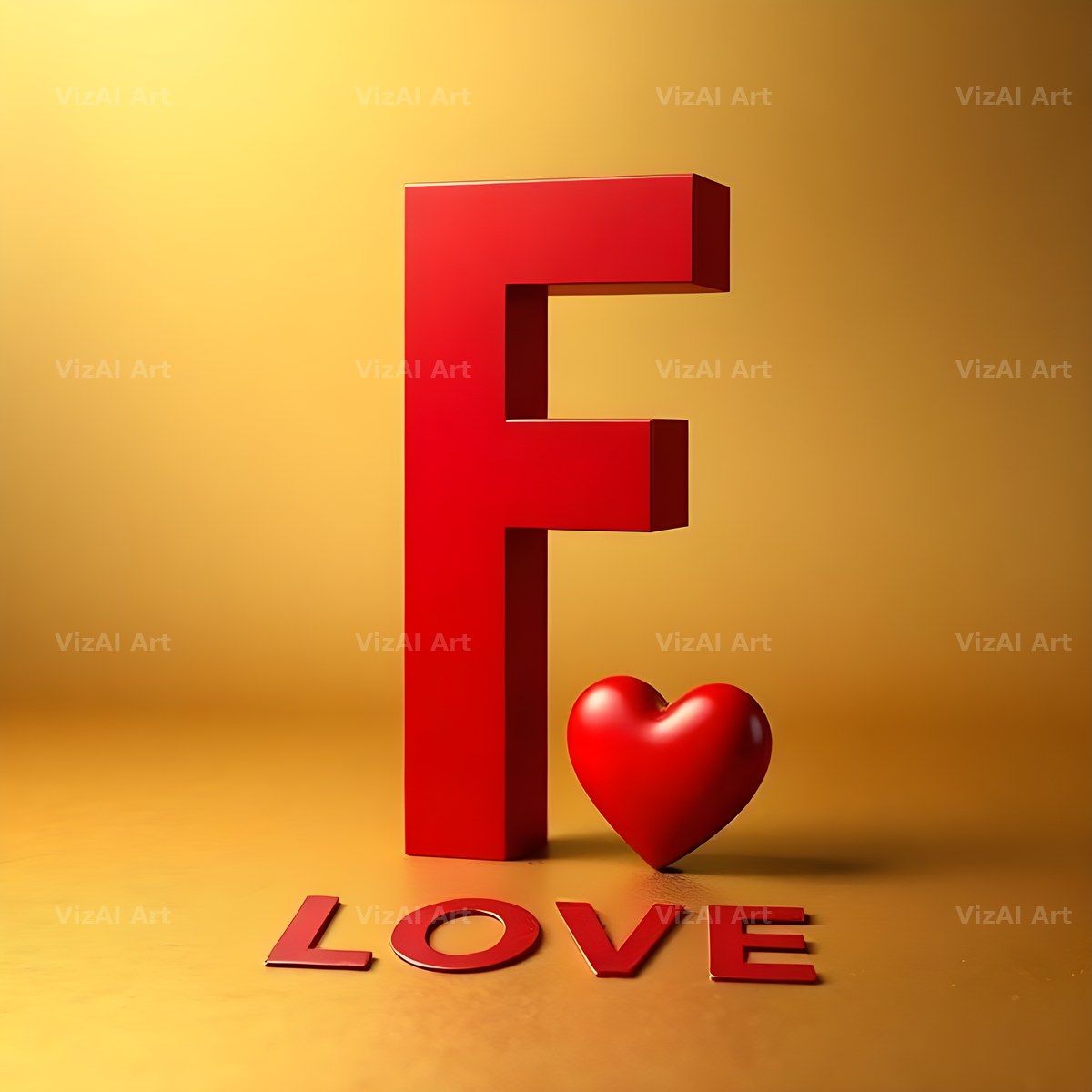 Love Letter Gold alphabet letter F