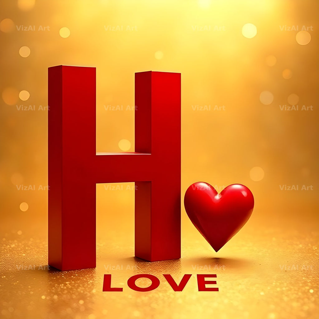 Love Letter Gold alphabet letter H