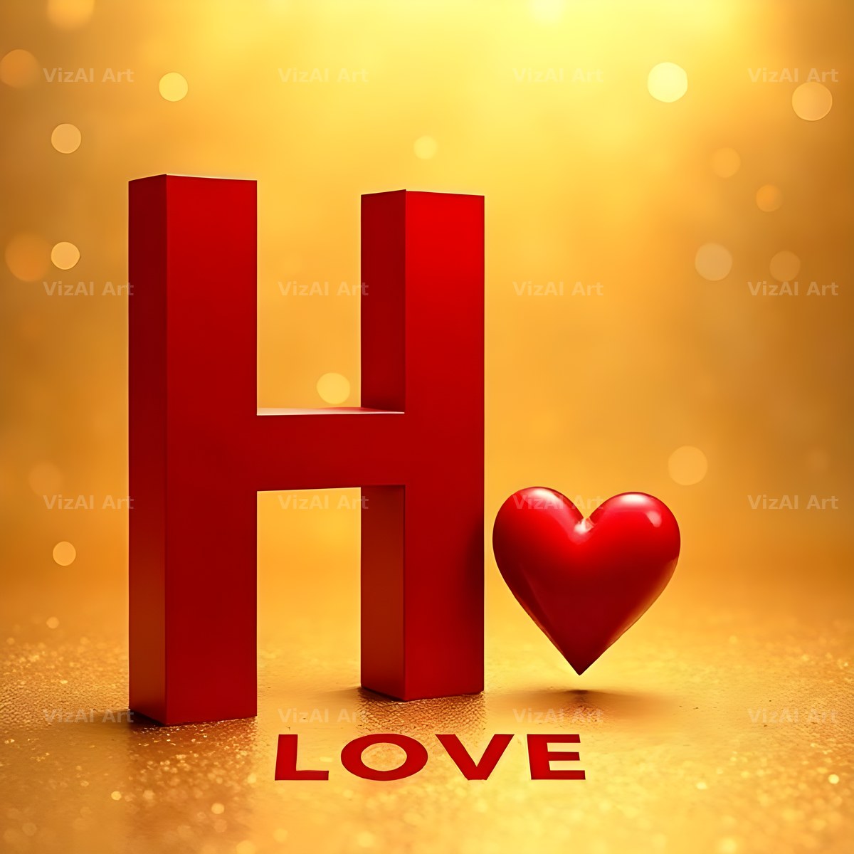 Love Letter Gold alphabet letter H